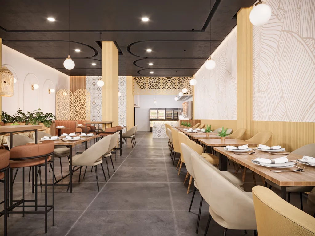 architecture intérieure restaurant 3d