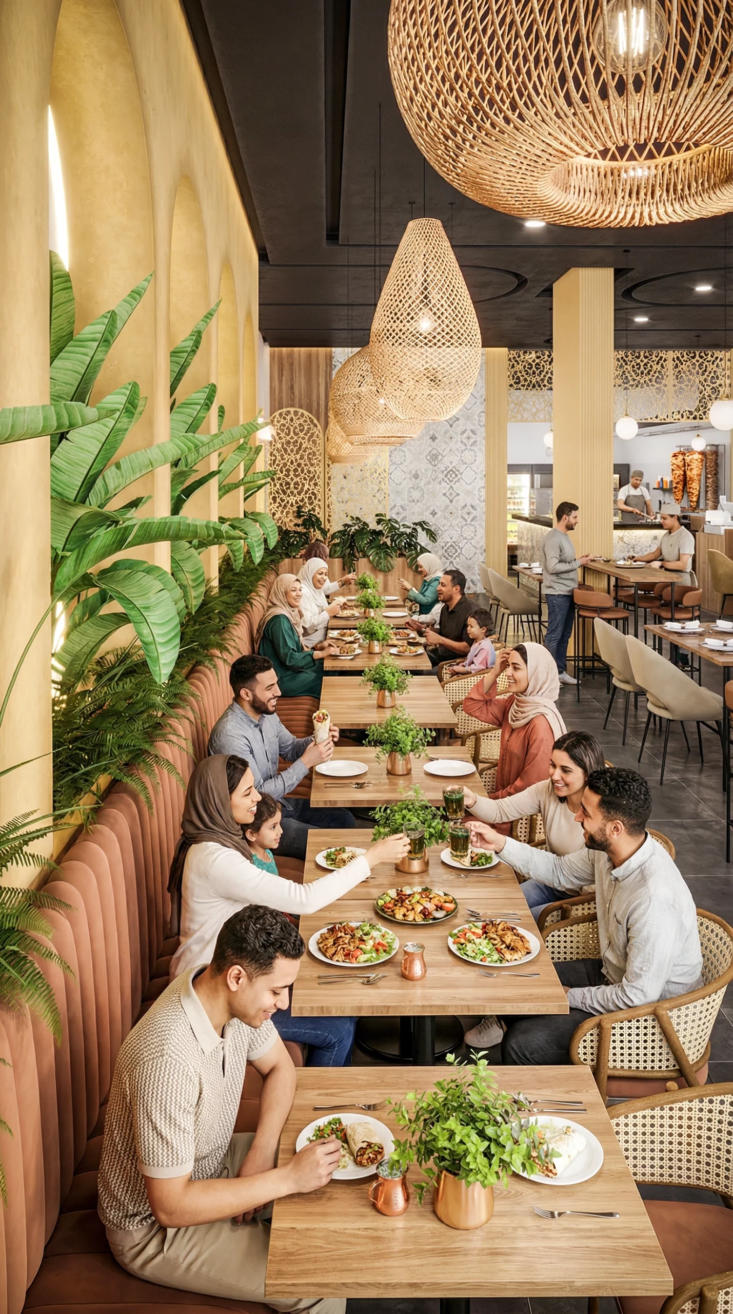 design 3d restaurant libanais moderne au maroc