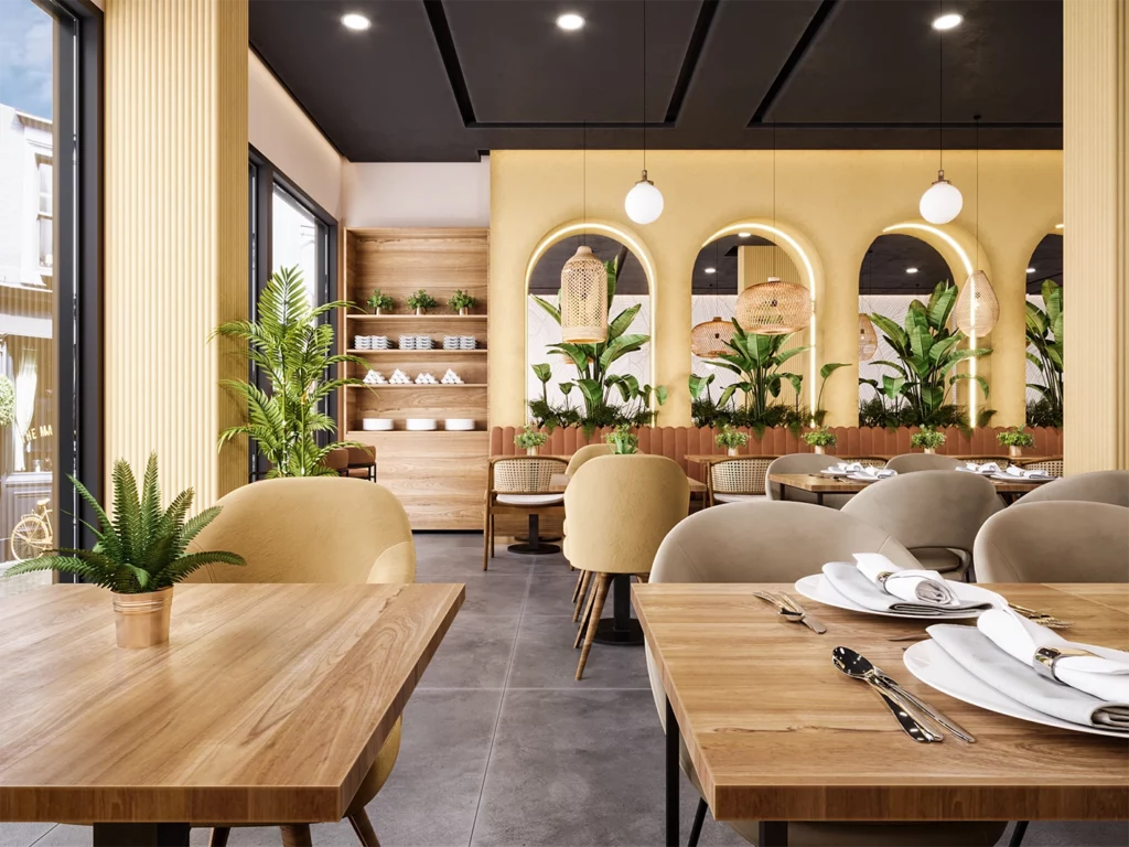 intérieur restaurant 3d moyen-orient marocain copie