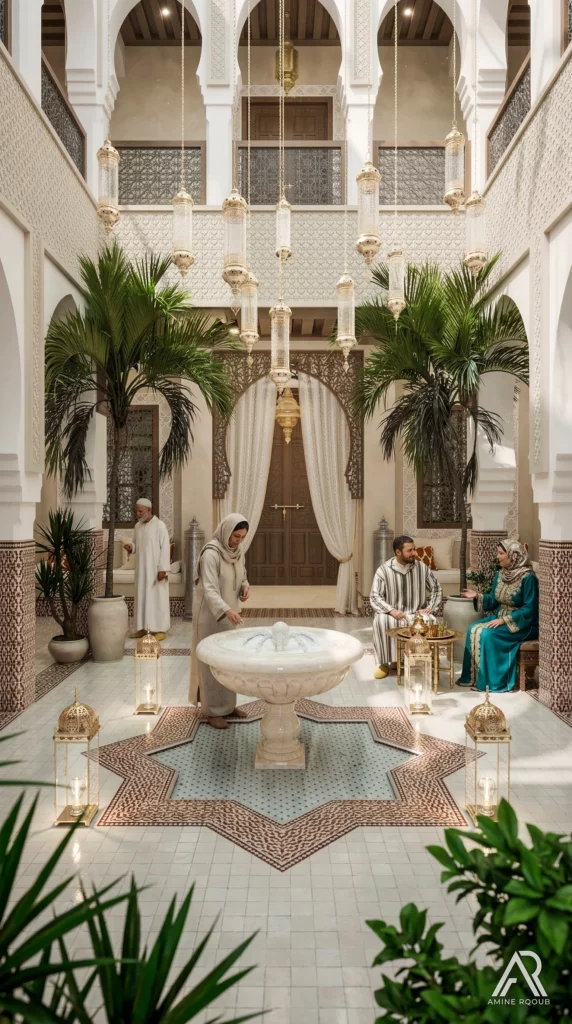riad marocain traditionnel artisanal design intérieur