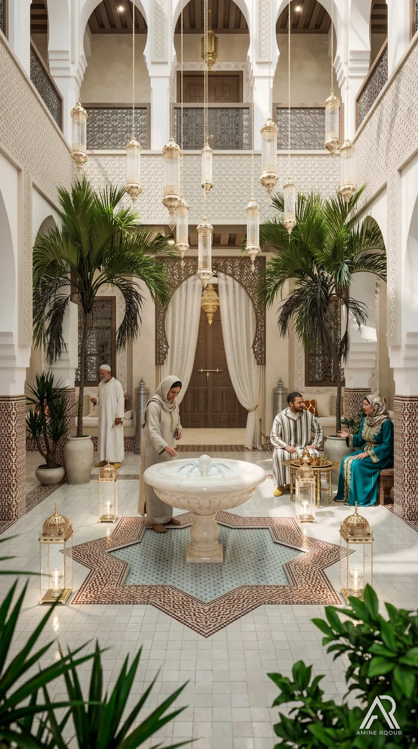 riad marocain traditionnel artisanal design intérieur