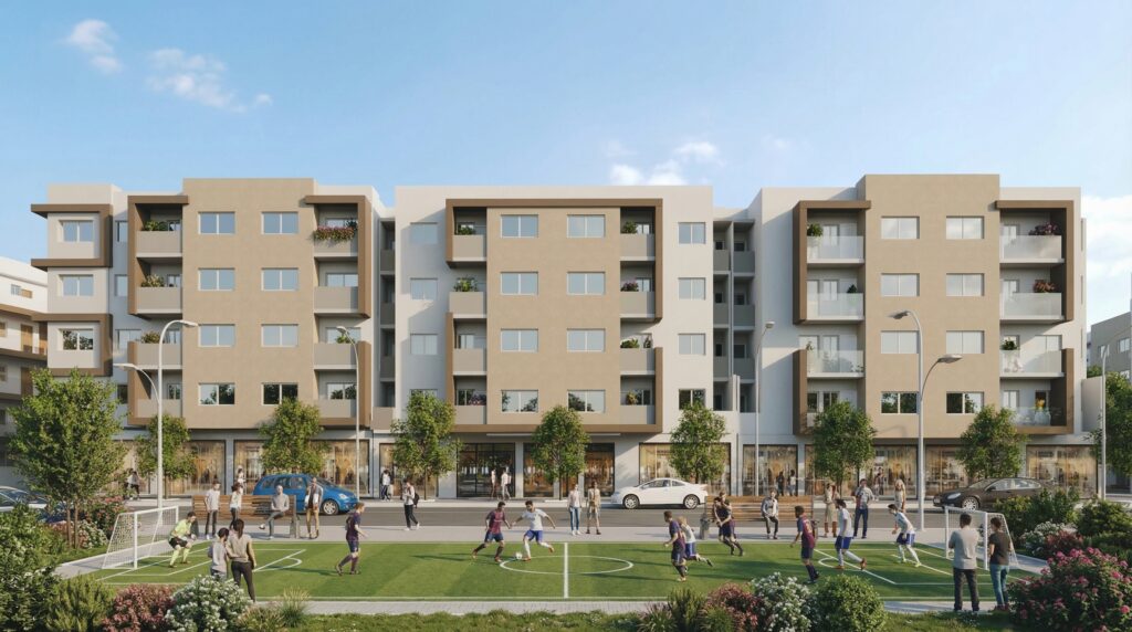 architecture moderne residentielle marrakech rendu 3d