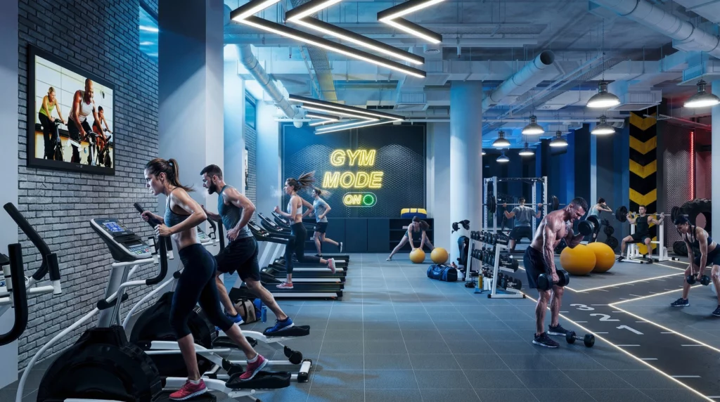 salle cardio gym design intérieur photoréaliste