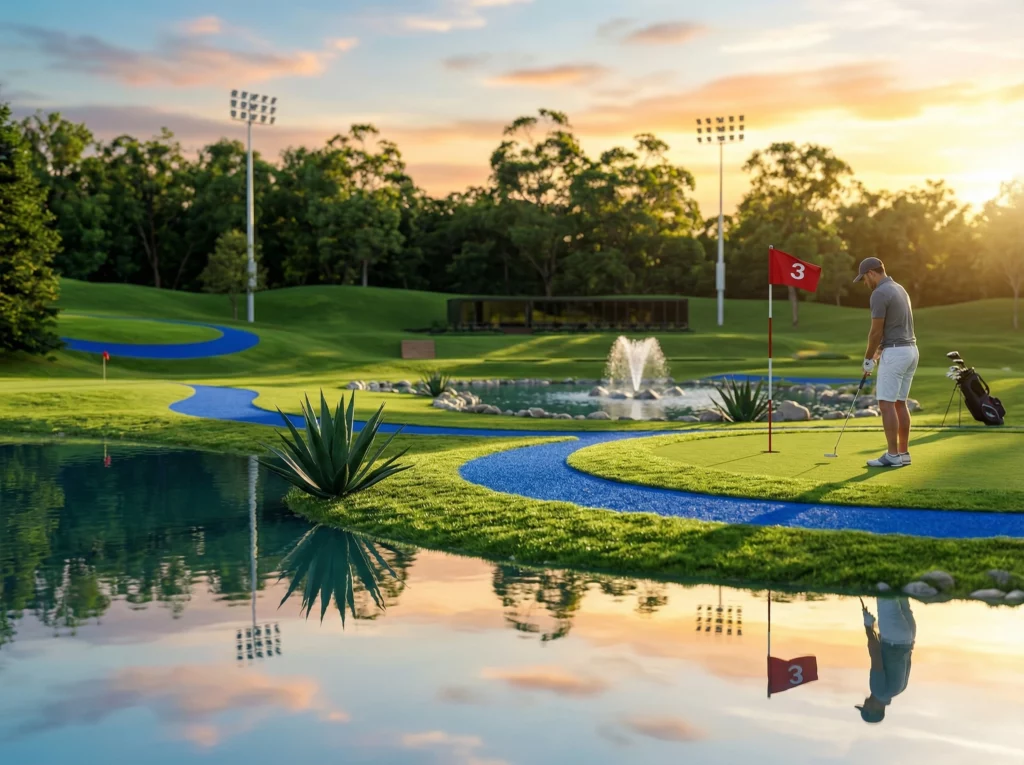 visualisation 3d golf course design moderne green fairway