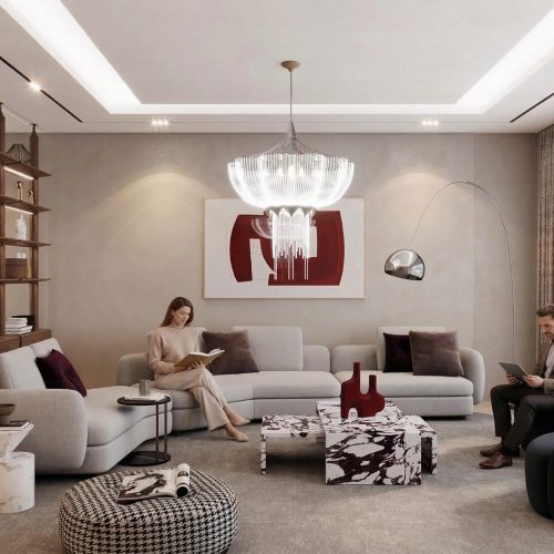 design intérieur 3d IA alon moderne et élégant Maroc