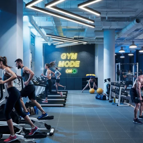 salle cardio gym design intérieur photoréaliste